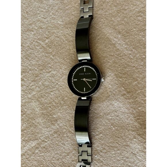 Anne Klein AK/1315 quartz black diamonds women's watch, working - Picture 2 of 6